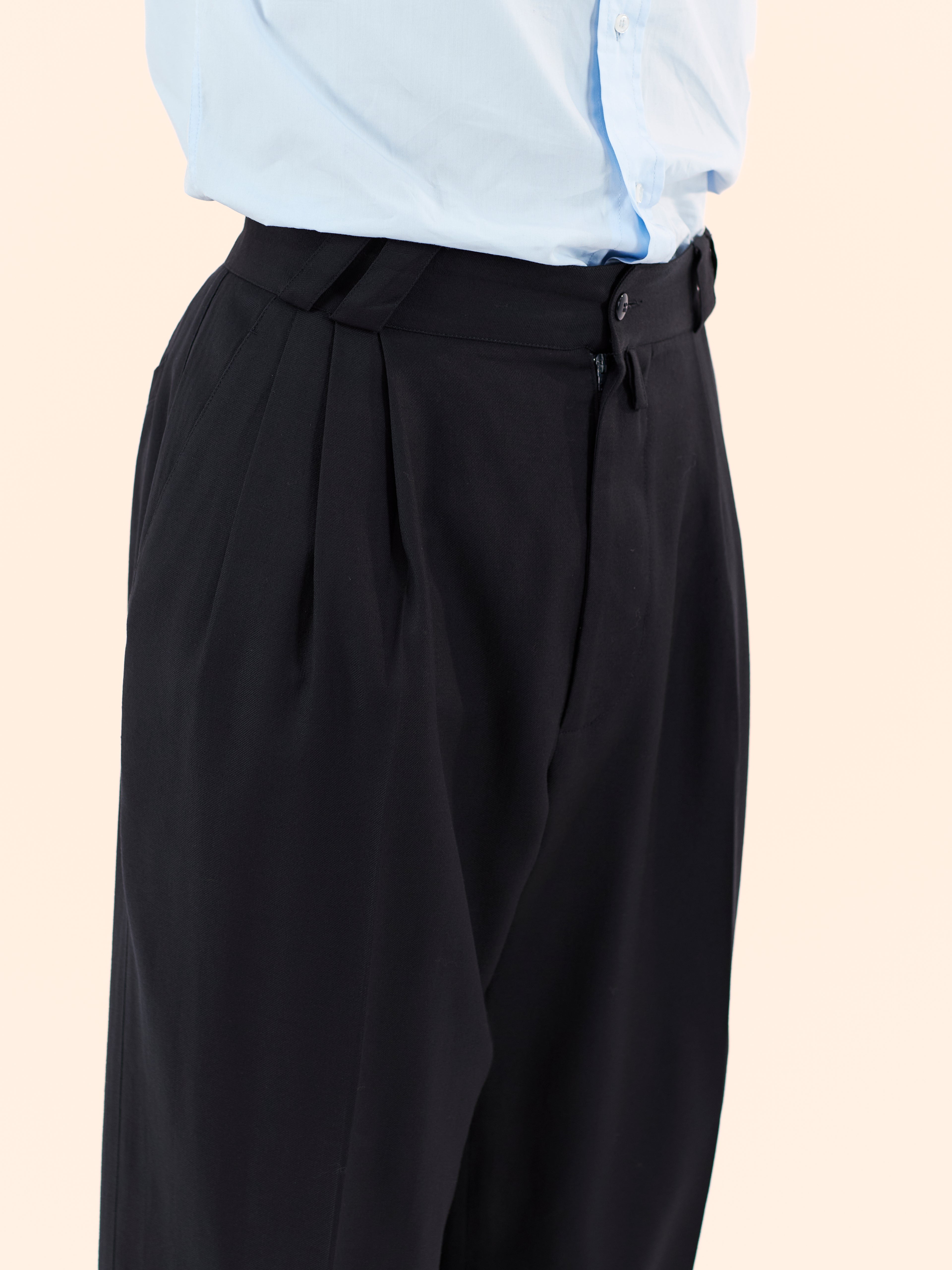 1980'S GIANNI VERSACE ASYMMETRICAL BELT LOOP TROUSERS