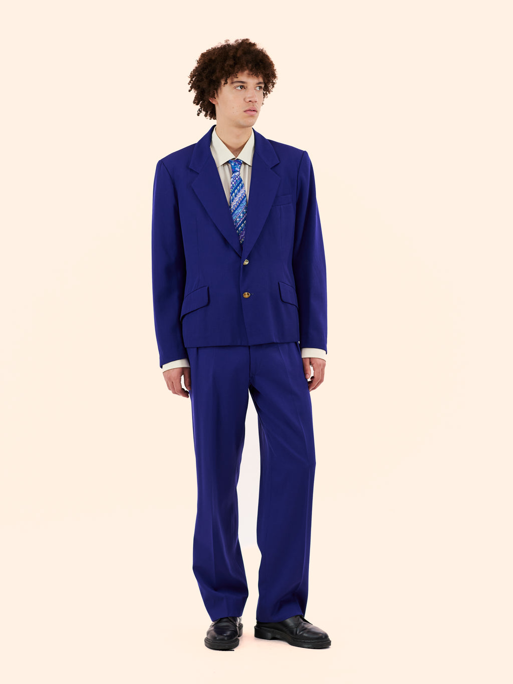 SS90 VIVIENNE WESTWOOD 'PAGAN V' COLLECTION PURPLE WOOL SUIT