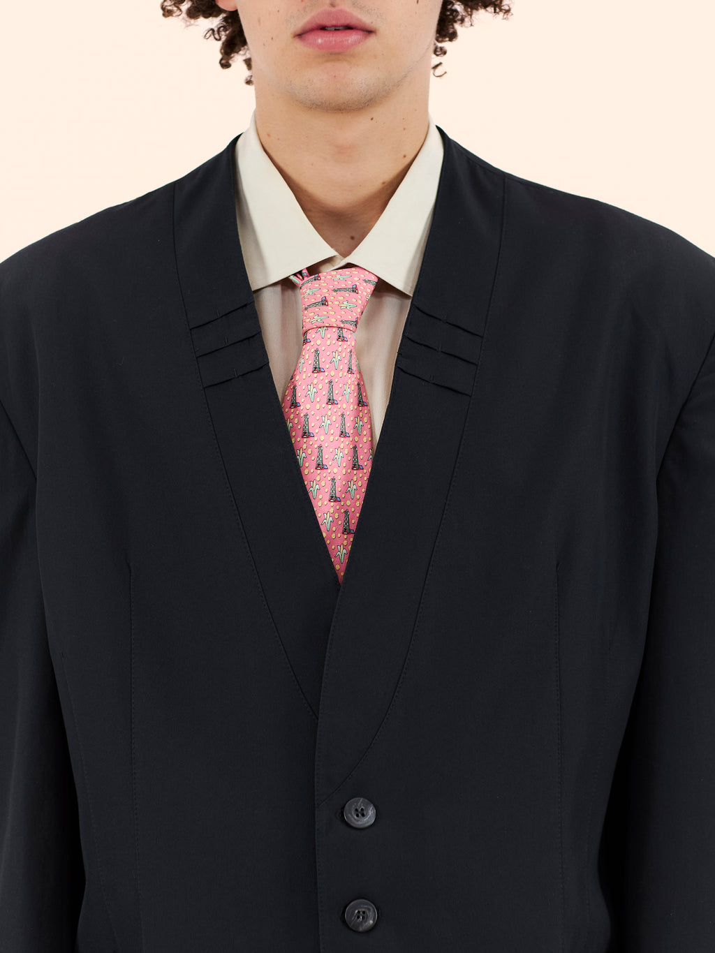 1980'S COLLARLESS SUIT
