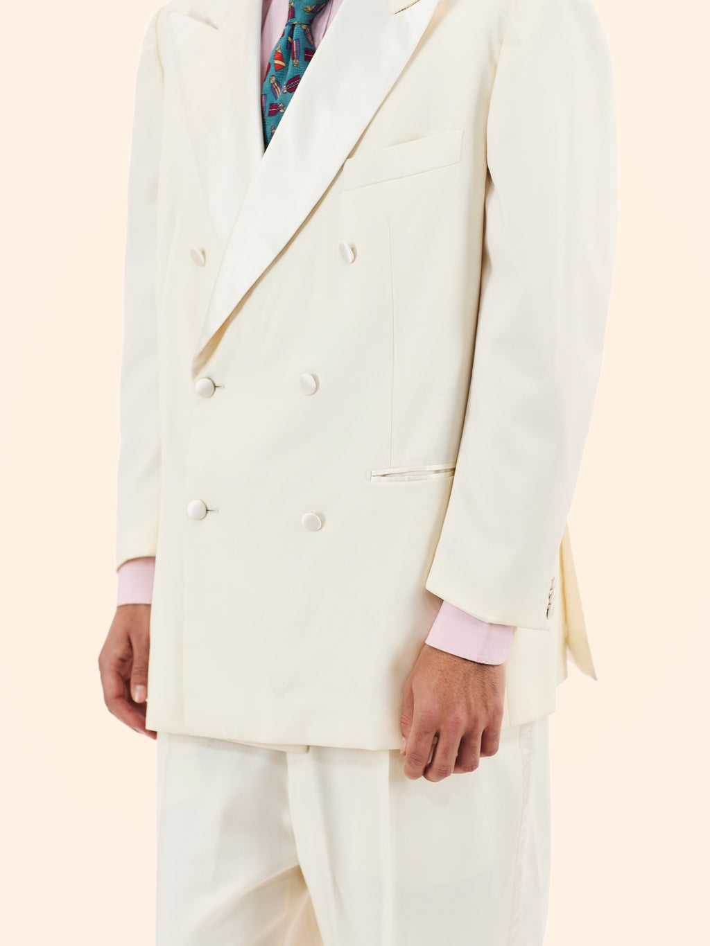 1970'S BELVEST FOR RICHARD GELDING WHITE DINNER TUXEDO