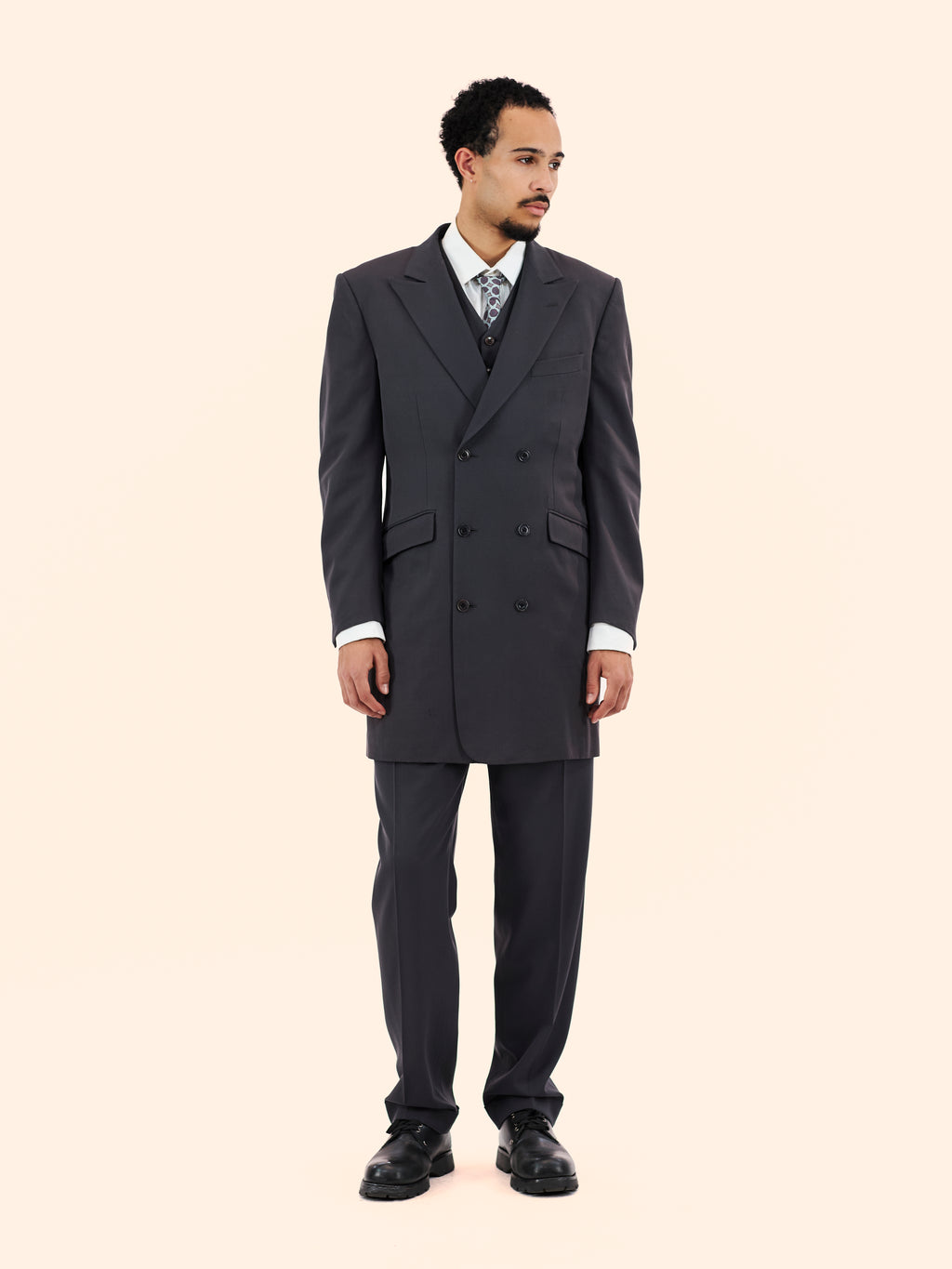 1970'S FRANCESCO SMALTO LONG JACKET 3 PIECE SUIT