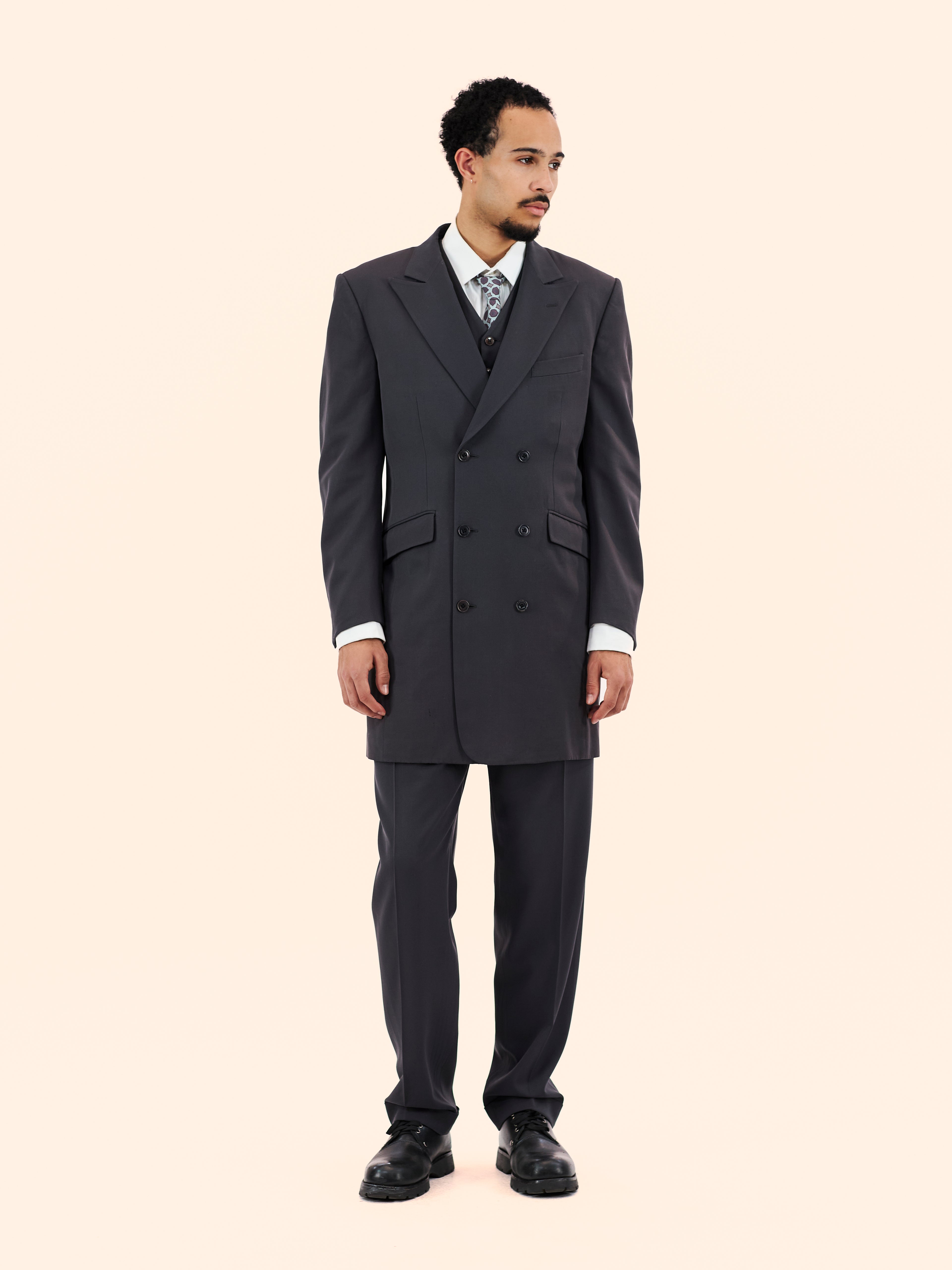 1970'S FRANCESCO SMALTO LONG JACKET 3 PIECE SUIT