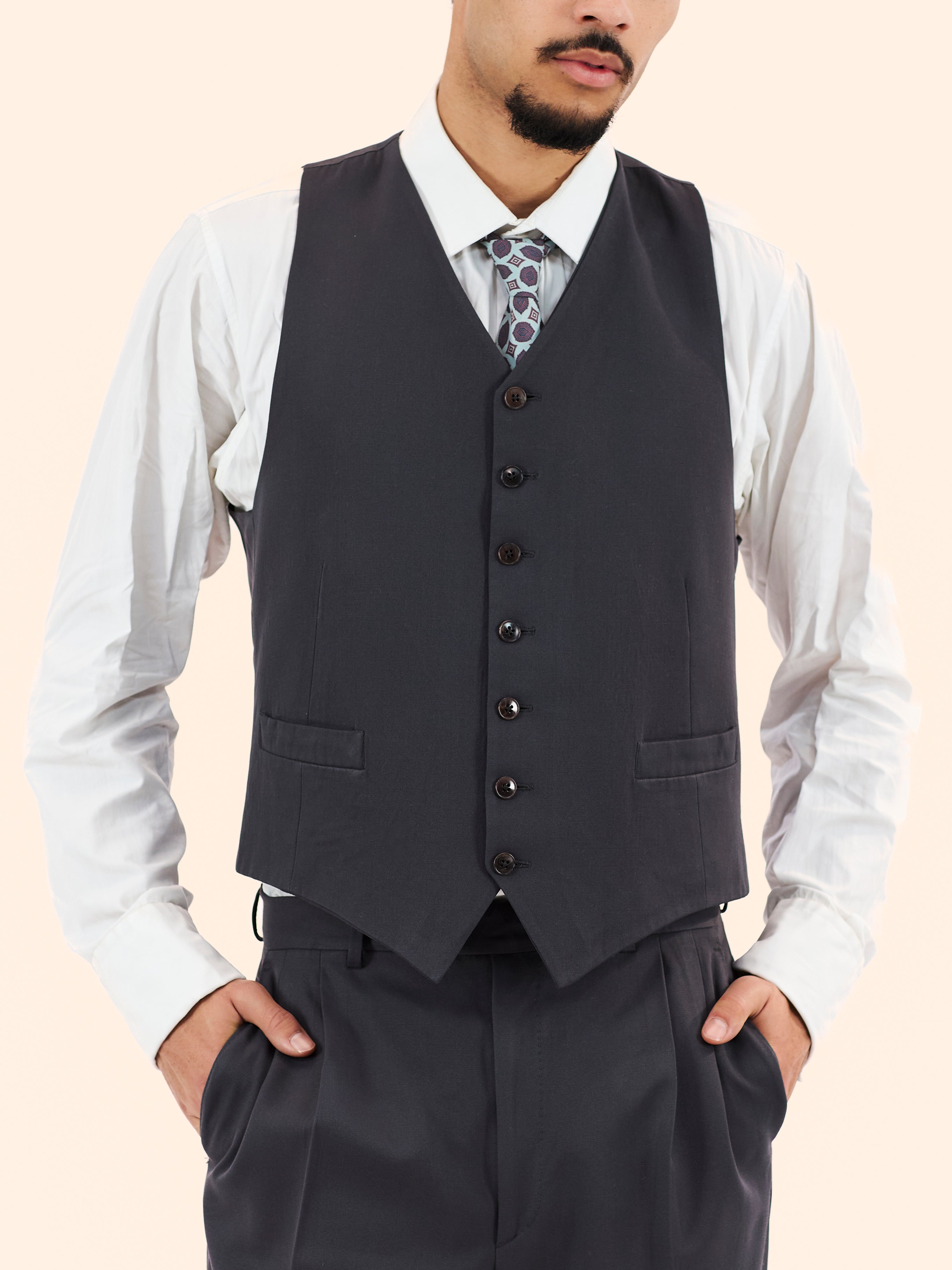 1970'S FRANCESCO SMALTO LONG JACKET 3 PIECE SUIT