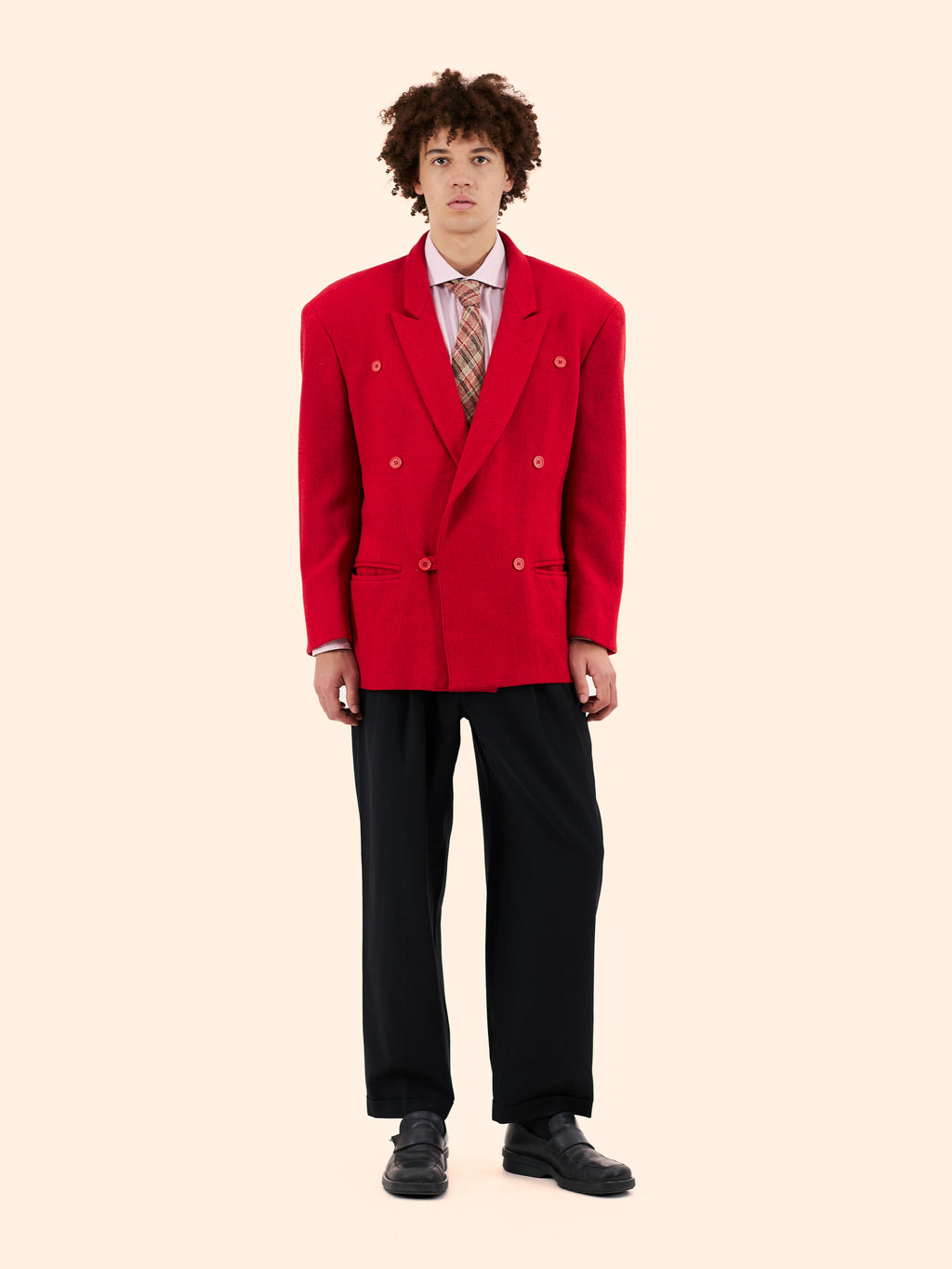 1980'S MONTANA EXAGGERATED RED BLAZER