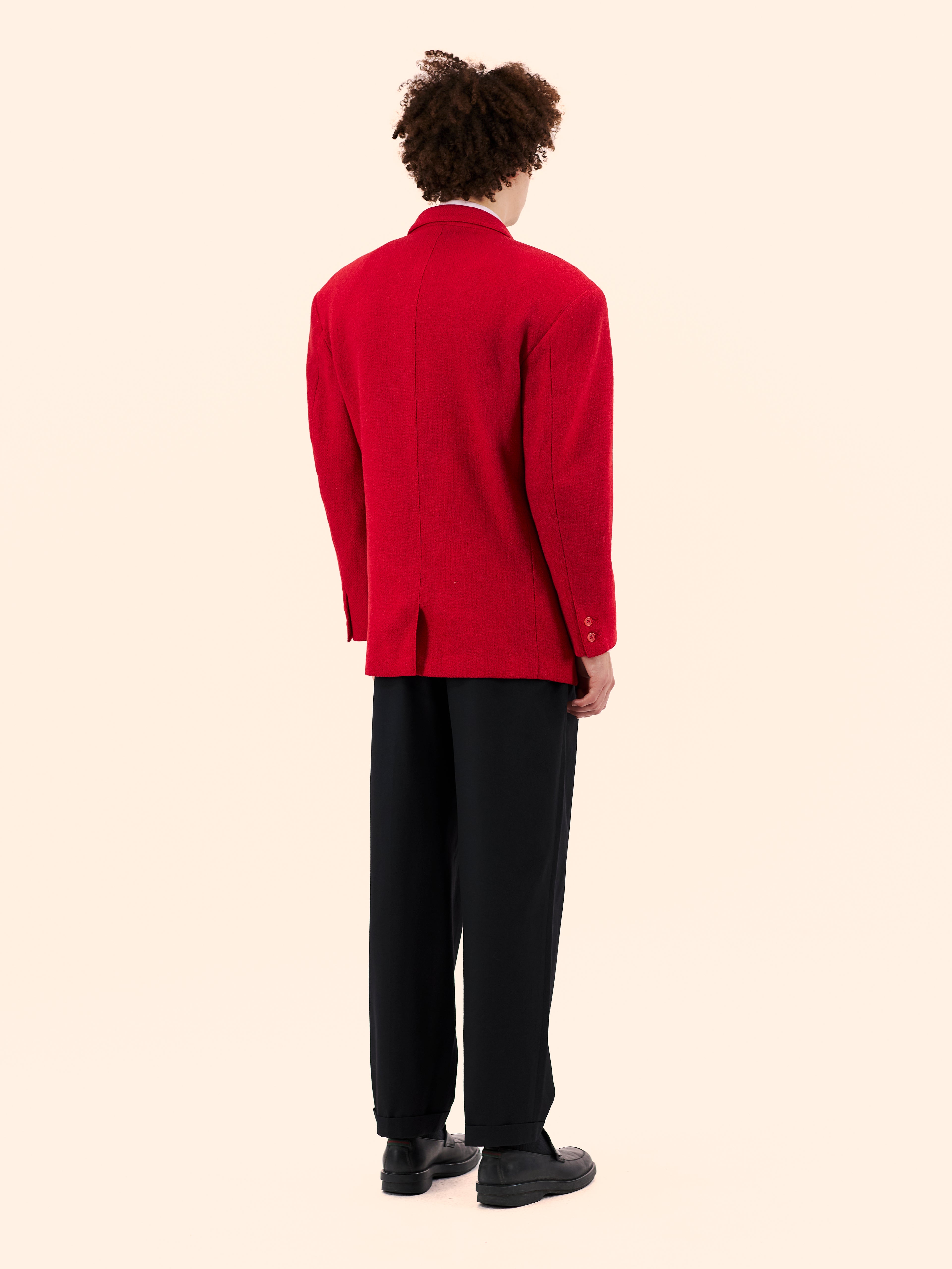1980'S MONTANA EXAGGERATED RED BLAZER