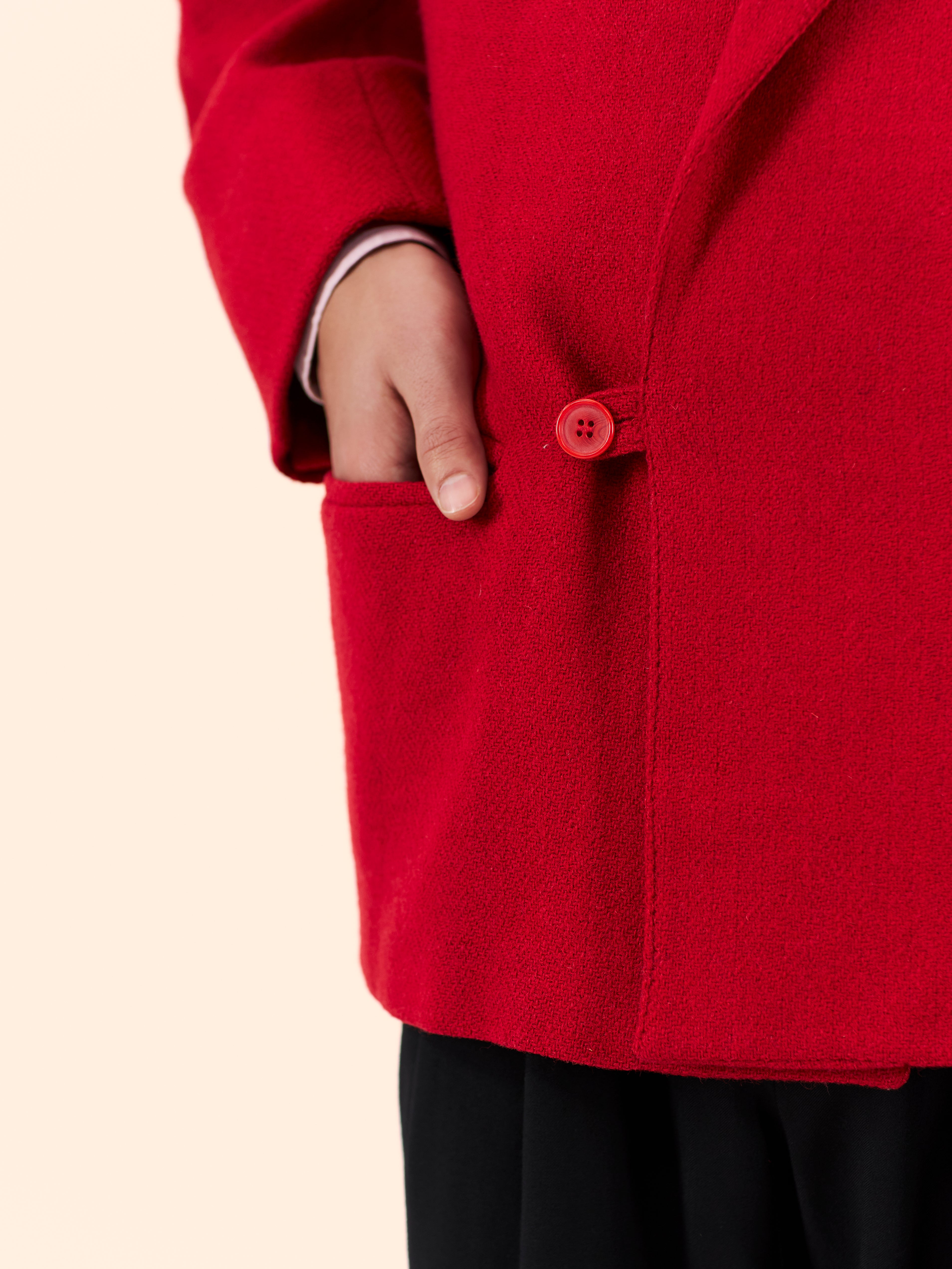 1980'S MONTANA EXAGGERATED RED BLAZER