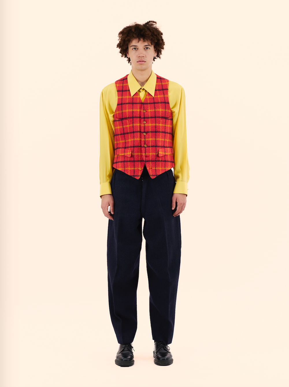 FW88-89 VIVIENNE WESTWOOD HARRIS TWEED NAVY TROUSER