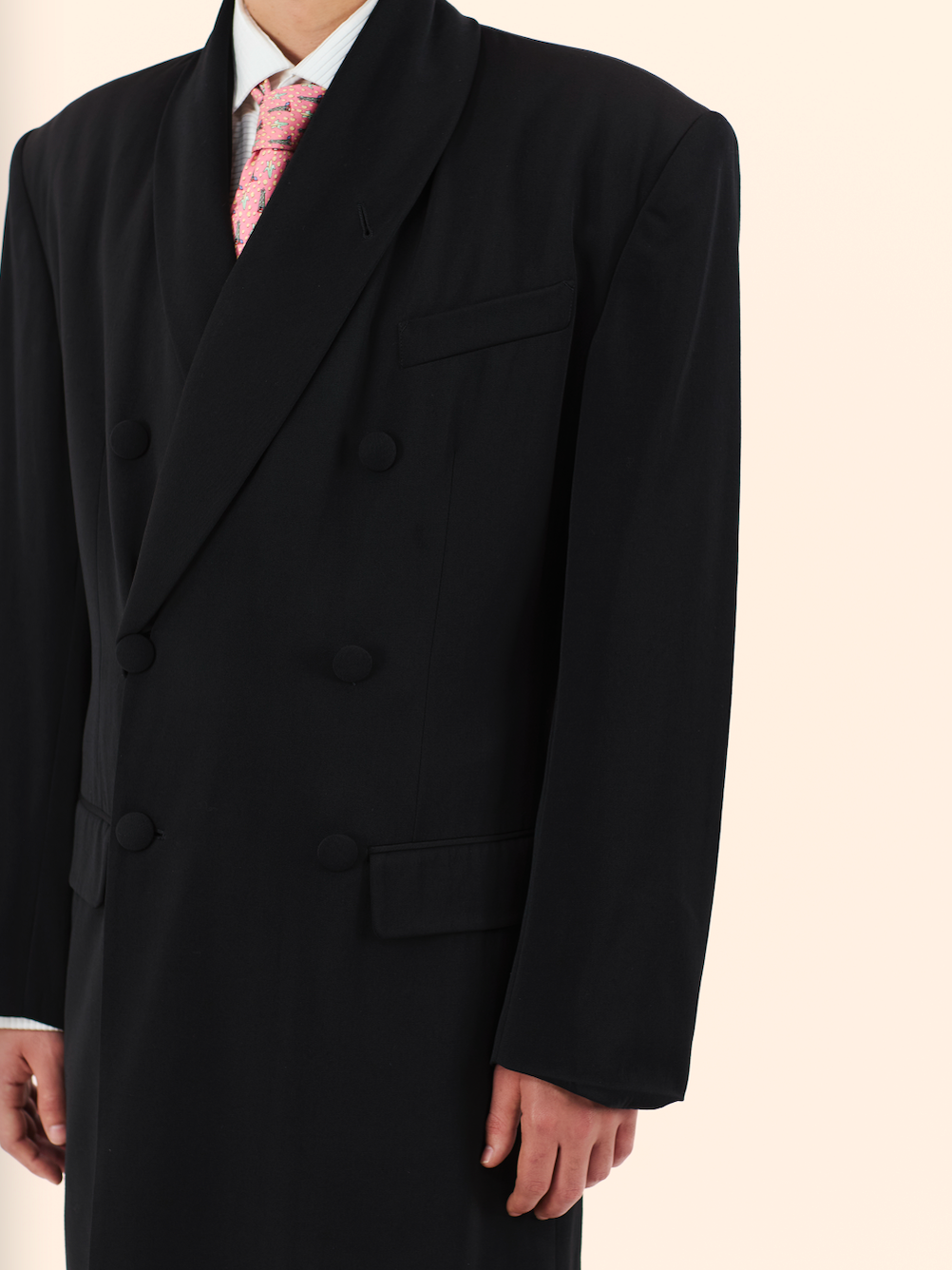 AW89 JEAN PAUL GAULTIER 'ROBIN DES BOIS' COLLECTION DOUBLE BREASTED FROCK COAT