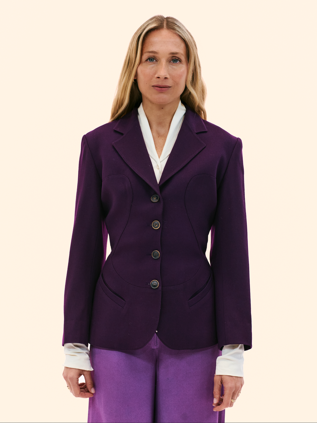 AW91 ALAIA PURPLE PANELLED BLAZER
