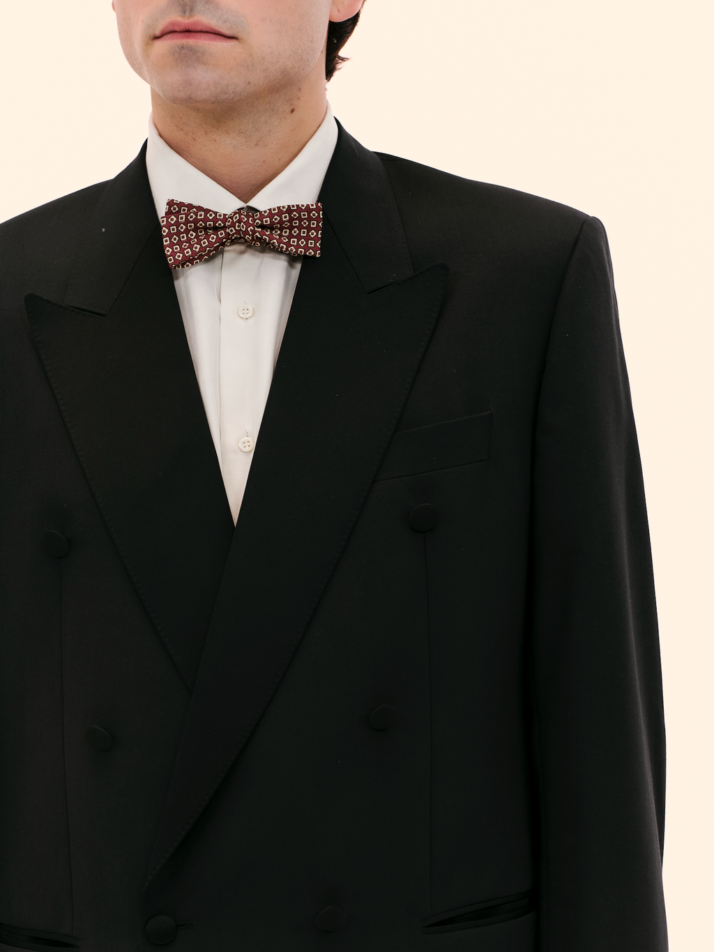 1980'S BAUMLER BLACK DOUBLE BREASTED DINNER SUIT