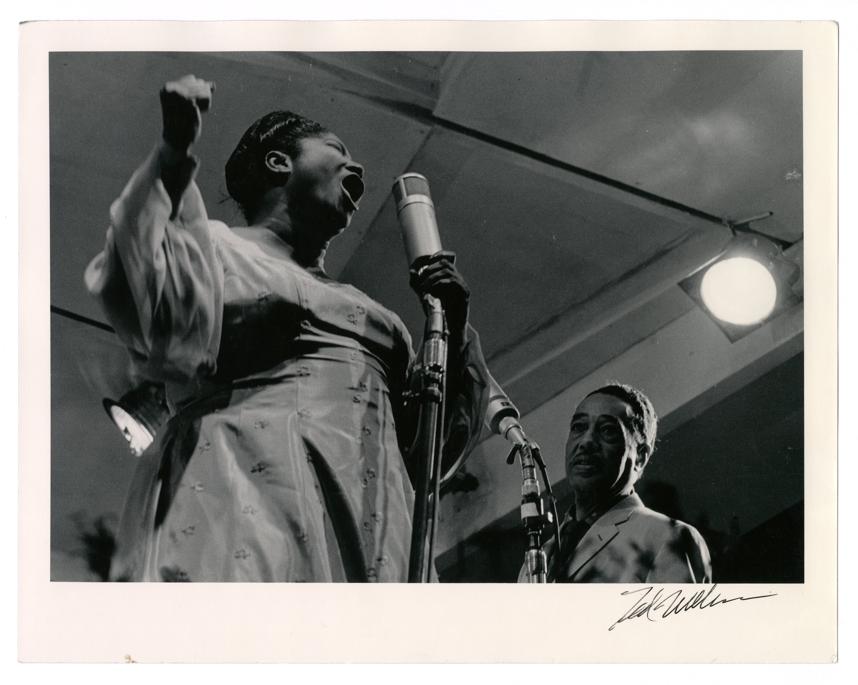 MAHALIA JACKSON AND DUKE ELLINGTON PERFORMING AT NEWPORT JAZZ FESTIVAL, JULY 1958 BY TED WILLIAMS