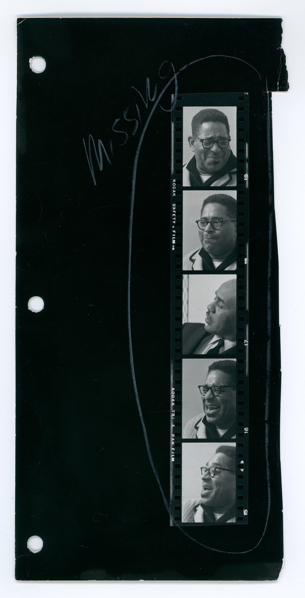 DIZZIE GILLESPIE AND RALPH ELLISON AT RALPH’S HOME, CONTACT SHEET BY TED WILLIAMS