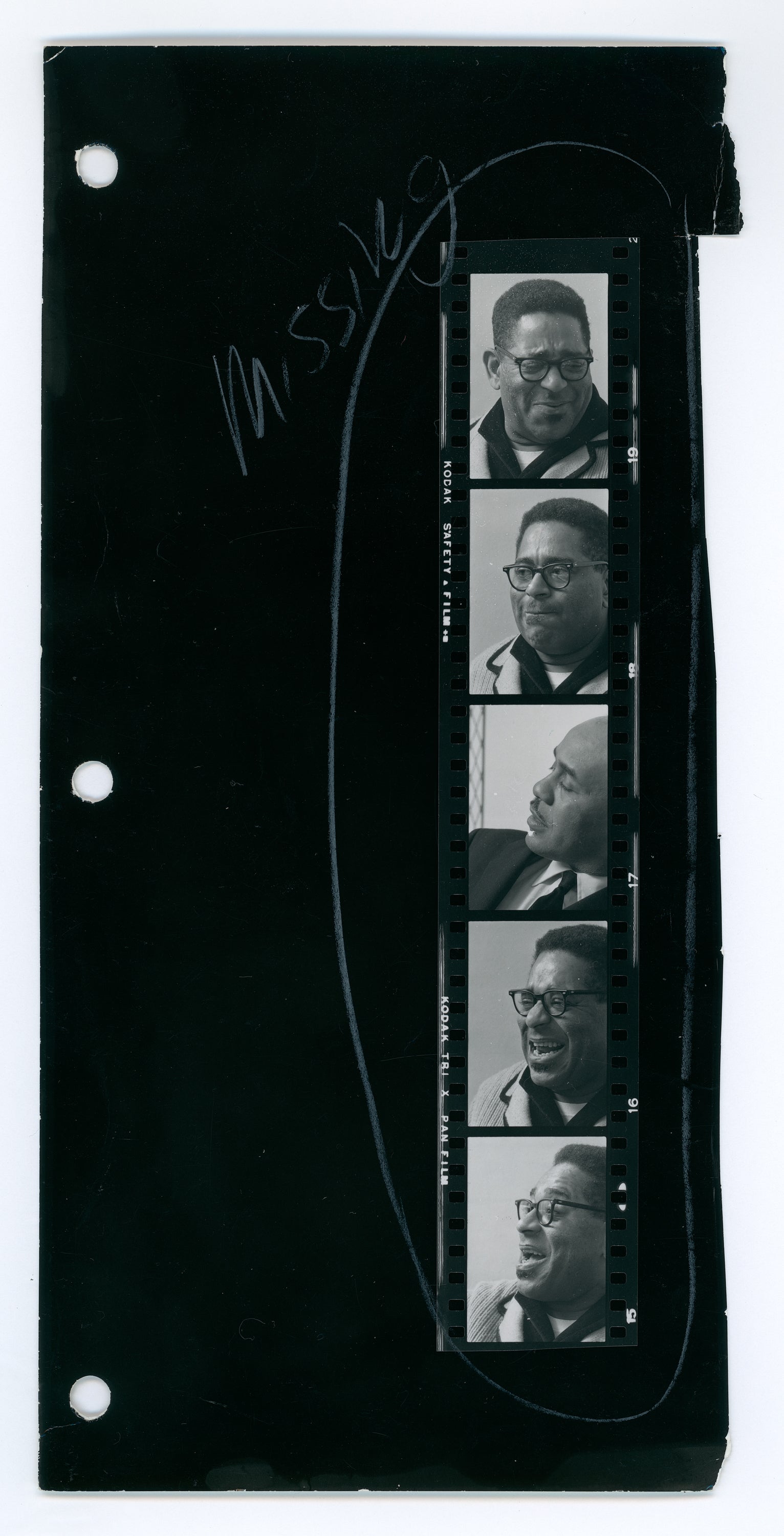 DIZZIE GILLESPIE AND RALPH ELLISON AT RALPH’S HOME, CONTACT SHEET BY TED WILLIAMS