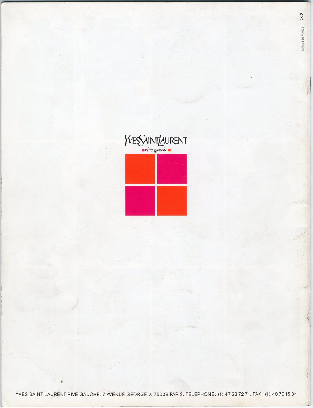 YVES SAINT LAURENT AW91-92 RIVE GAUCHE BOOKLET