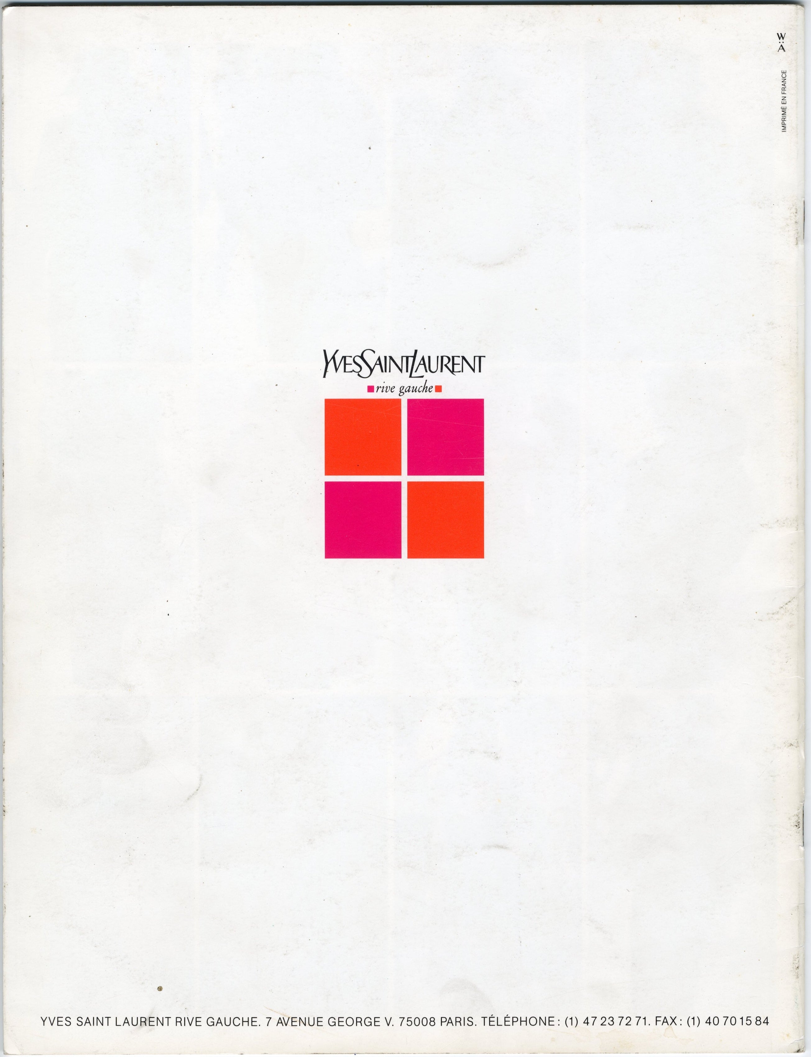 YVES SAINT LAURENT AW91-92 RIVE GAUCHE BOOKLET